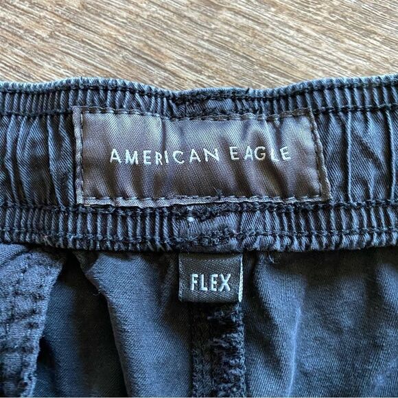 American Eagle Flex Shorts Black Small Elastic Waist Cotton - Picture 3 of 8
